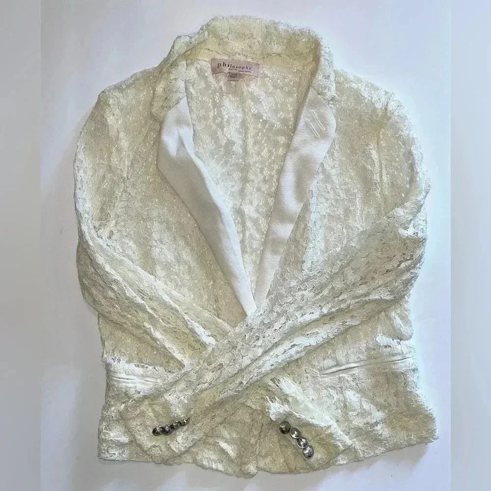 Vintage Lace blazer, cover up by philosophy - Picture 2 of 2